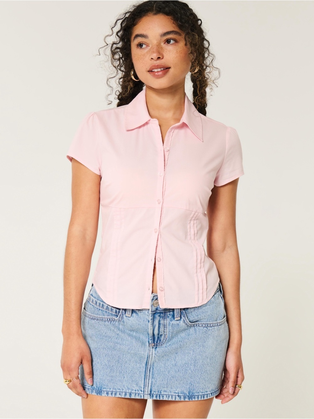 Hollister Short Sleeve Poplin Shirt